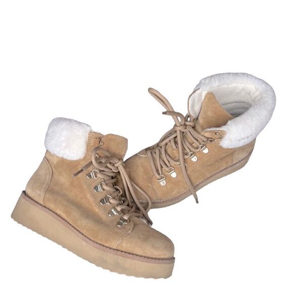 Sam Edelman Franc cognac fur trim boots size 6 - Picture 6 of 9